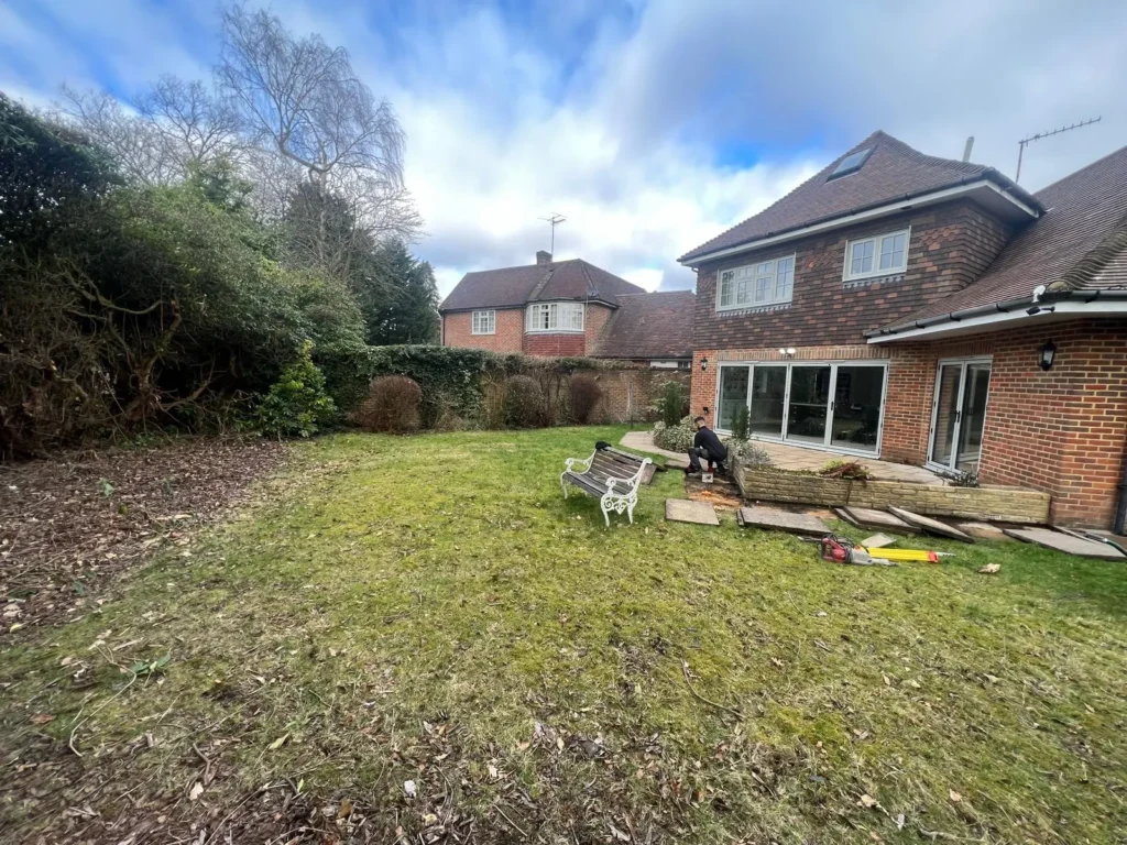 Back garden before landscaping work