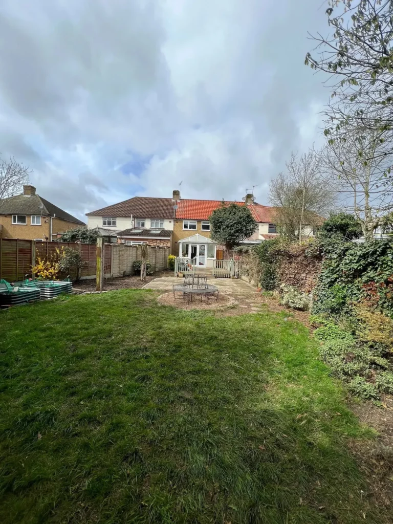 Garden lawn after clearance work